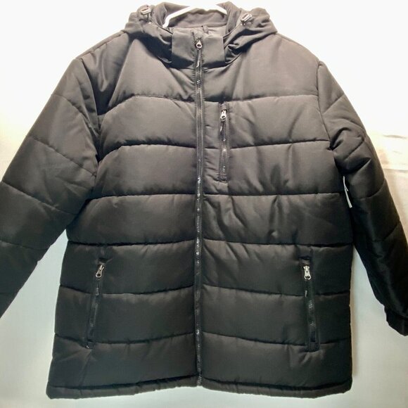 Athletech Outerwear Hooded Jacket Men's XL Full-Zip Cold Weather Coat Black NWT - Picture 14 of 14